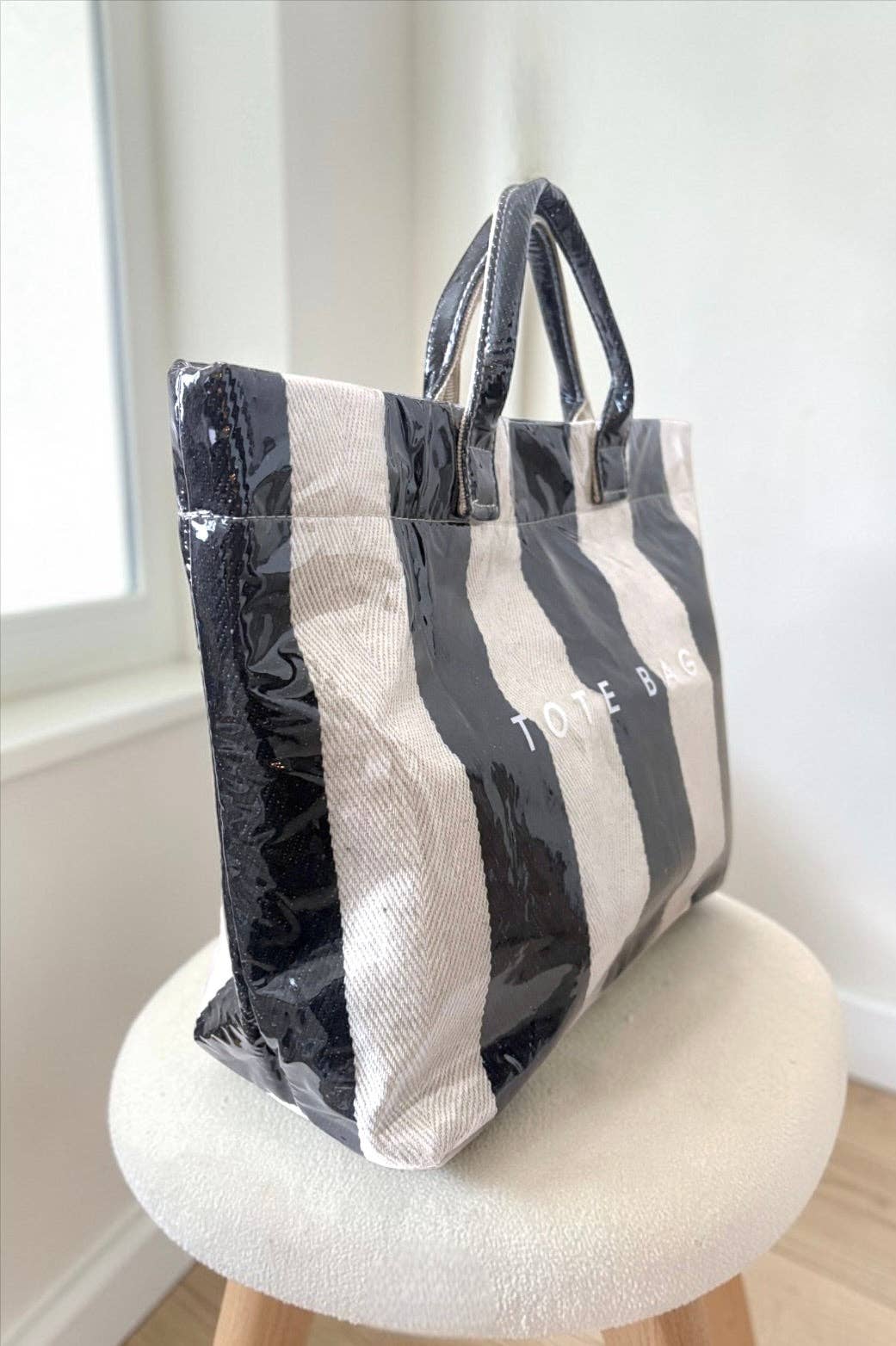 The Bag Waterproof Tote in Black & White