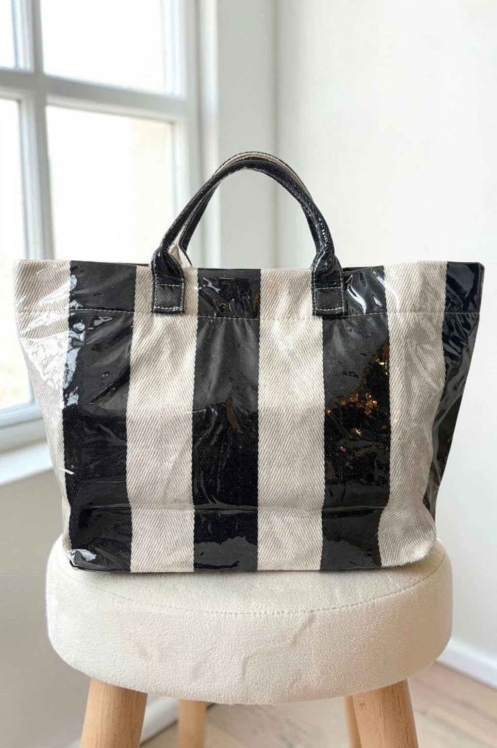 The Bag Waterproof Tote in Black & White
